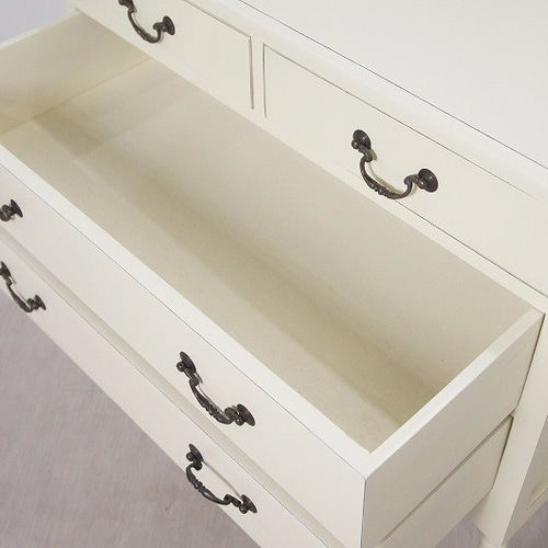 アンティーク調 シャビー アイボリー 4杯 チェスト 収納タンス