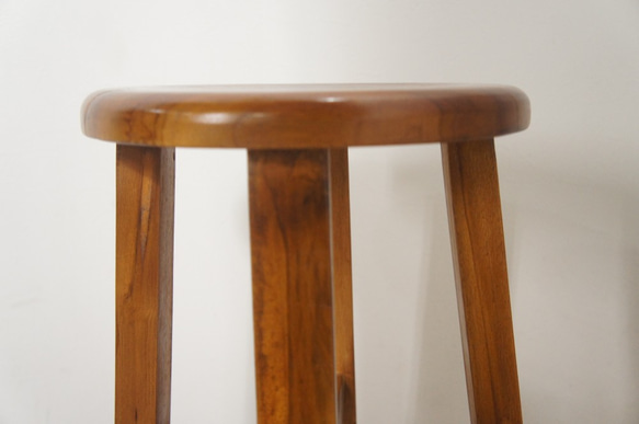 レトロ 古木 チーク無垢材 カウンター チェア ハイタイプ スツール 木製椅子 cha0131 4枚目の画像