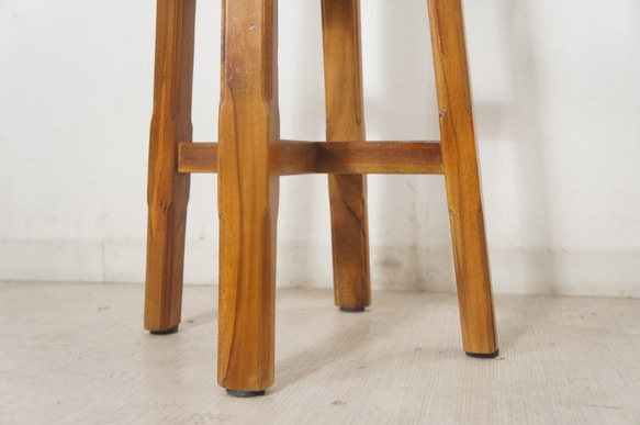レトロ 古木 チーク無垢材 カウンター チェア ハイタイプ スツール 木製椅子 cha0131 6枚目の画像
