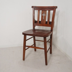 アンティーク調 ボックス付 クロス チャーチチェア 教会 椅子　 1枚目の画像