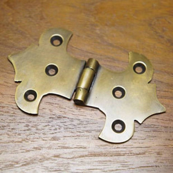 アンティーク調 ブラス 蝶番 丁番 蝶つがい Hヒンジ 真鍮製 横ユリ