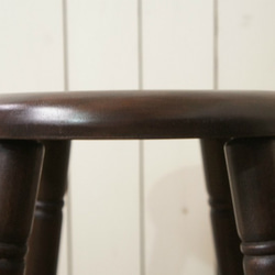 英国アンティーク調 西洋 スツール マホガニー無垢材 丸椅子 ダーク　cha155 4枚目の画像