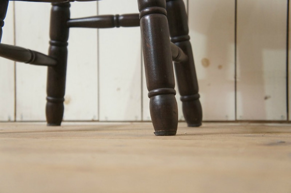 英国アンティーク調 西洋 スツール マホガニー無垢材 丸椅子 ウォルナット　cha155 6枚目の画像