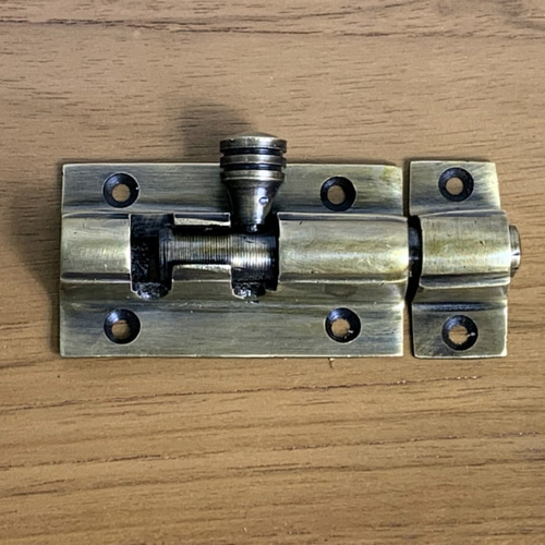 時代 前金具 在銘 万年青 アンティーク アンティーク調 デザイン ロック金具 真鍮製 掛金 スライド other0042