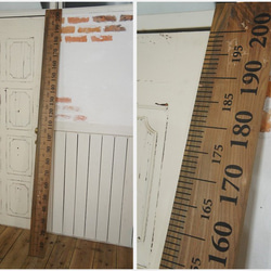 古木 チーク無垢材 2M 長尺スケール 目盛り ものさし 身長計 oth355 2枚目の画像
