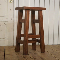 オールドチーク 古材 無垢 カウンターチェア スツール 椅子 銘木 天然木 イス 木製 1枚目の画像