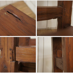 オールドチーク 古材 無垢 カウンターチェア スツール 椅子 銘木 天然木 イス 木製 5枚目の画像