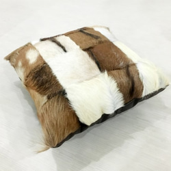 ハラコクッション ホワイト＆ブラウン レザー Amazon.co.jp: イケヒコ クッション 座布団 無地 ジャガード