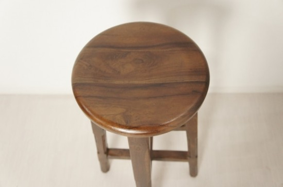 レトロ 古木 チーク無垢材 カウンター チェア ハイタイプ スツール 木製椅子 cha0131 2枚目の画像