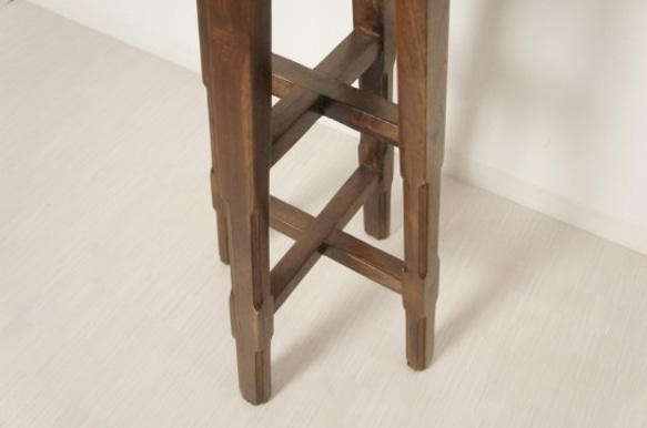 レトロ 古木 チーク無垢材 カウンター チェア ハイタイプ スツール 木製椅子 cha0131 3枚目の画像
