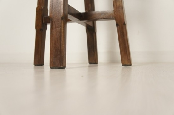 レトロ 古木 チーク無垢材 カウンター チェア ハイタイプ スツール 木製椅子 cha0131 4枚目の画像