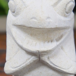 パラス石 石彫り バリ島 アジアン オブジェ 置物 カエル 10cm (口開き) 手彫り彫刻 5枚目の画像