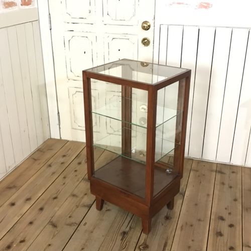 アンティーク調 ガラス棚 木目 飾り棚 ショーケース パンケース