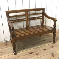 木製ベンチ【アンティーク】 キッズ・ドール用 アンティーク調 チーク無垢材 木製ベンチ ミニサイズ