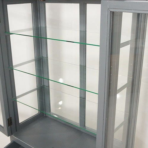 引取限定】アンティーク調 全面ガラスキャビネット 医療棚 飾り棚 収納