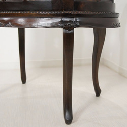 アンティーク調 展示品 オーバル ティーテーブル 猫脚 マホガニー 無垢 コーヒーテーブル ダーク 7枚目の画像