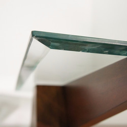 マホガニー 無垢 ガラストップ ダイニングテーブル ガラス天板 シンプル 6枚目の画像