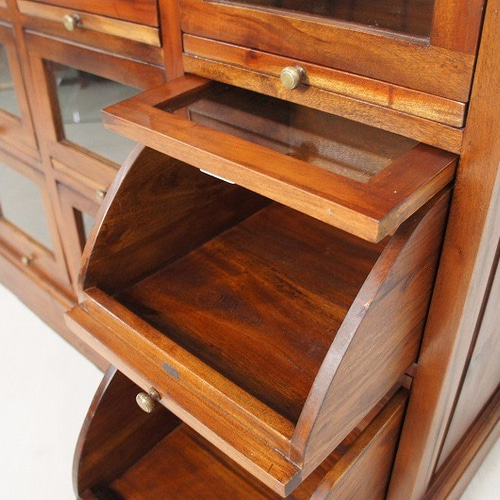 アンティーク調 シューズラック ショーケース カウンター 引出し12杯