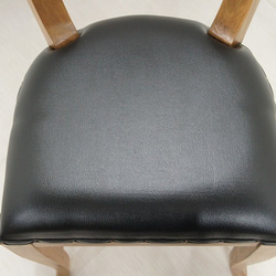 アンティーク調 キパスチェア ダイニングチェア 合皮座面 チーク 木製椅子 ダイニング カフェ ナチュラルチーク 4枚目の画像