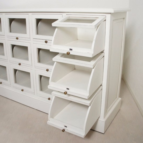 アンティーク調 シューズラック ショーケース カウンター 引出し12杯