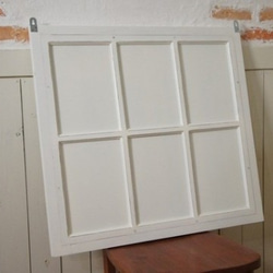 アンティーク調 木製窓枠 鏡 壁掛けミラー  6枠 ホワイト mir001 2枚目の画像
