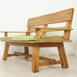 ハンドメイド　カントリー背もたれラダーベンチ120 麦穂のカントリーベンチ120 背もたれつき ソファ・ベンチ putto