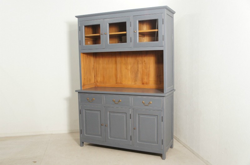 マホガニー カップボードキャビネット 食器棚 W1250 グレー cab601 54,120円
