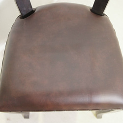 アンティーク調 キパスチェア ダイニングチェア 合皮座面 チーク 木製椅子 ダイニング カフェ ダークType2 4枚目の画像
