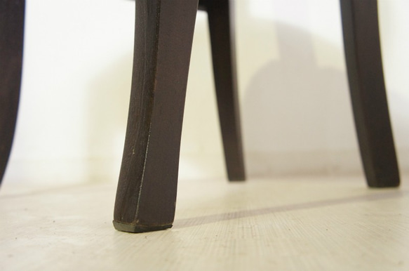 アンティーク調 キパスチェア ダイニングチェア 合皮座面 チーク 木製椅子 ダイニング カフェ ダークType2 7枚目の画像