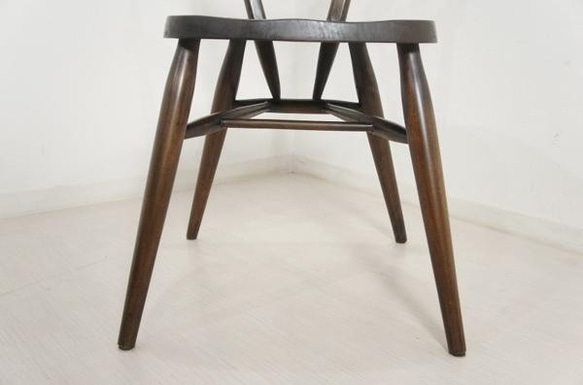 【2脚セット】アンティーク調 ダブルバーバック チェア 無垢 木製椅子 カントリー ダーク 6枚目の画像