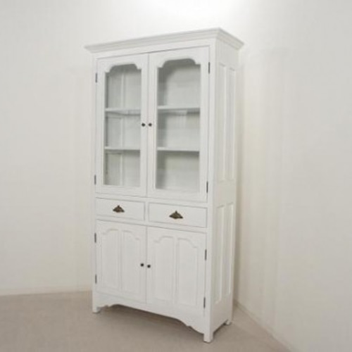 天然木 アイボリー アンティーク風 キャビネット ROOM ESSENCE アンティーク調の木製キャビネット 完成品 [幅120