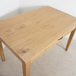 【送料無料】ミンディ無垢 引き出し2杯 木製 ダイニングテーブル ナチュラル tab019 2枚目の画像