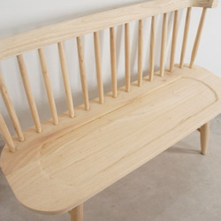 【送料無料】ミンディ無垢 背有 木製ベンチ 長椅子 カントリー家具 W120 未塗装 Ben102 3枚目の画像