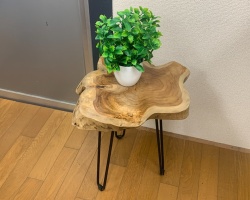 福岡引取り 幅65cm 一枚板 工芸品 テーブル 花台 飾り台 福岡引