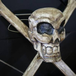 ハンドメイド 木製 オブジェ 海賊マーク ドクロ 髑髏 スカル other0101