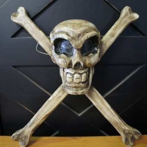 正規店仕入れの 海賊マーク オブジェ 木製 ハンドメイド ドクロ スカル 髑髏 工芸品