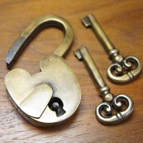 【送料無料】【アンティーク】MOLA 真鍮製 ロック レトロ 南京錠 アンティーク金具 南京錠 MOLA LOCKS モーラ ロック 103-D