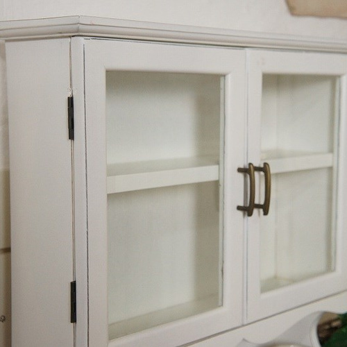 アンティーク　ミニカップボード　卓上カップボード　飾り棚　レトロ アンティーク調 白い小振りな卓上 カップボード 飾り棚 小物収納