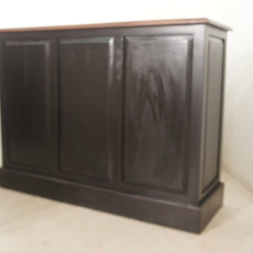 【送料込み】アンティーク調 レジ台 カウンター ブラック 天板木目 アンティーク調 レジカウンター幅125cm【ブラック×ウォルナット天板