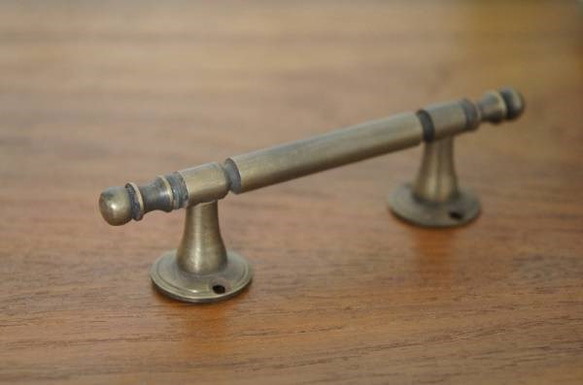 アンティーク調 ドアハンドル ストレートタイプ 真鍮製 極小95mm