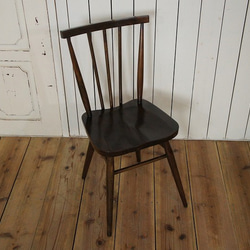 アンティーク調 スティックバック チェア カントリー 椅子 マホガニー ダーク色 2枚目の画像