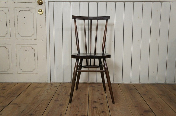 アンティーク調 スティックバック チェア カントリー 椅子 マホガニー ダーク色 5枚目の画像