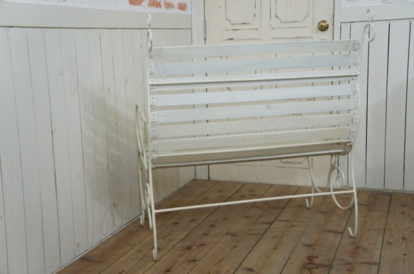 アイアン 鉄脚 ２人掛け ベンチ 長椅子 ガーデニング チェア 4枚目の画像