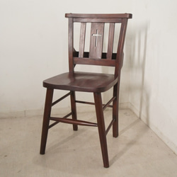 アンティーク調 ボックス付 クロス チャーチチェア 教会 椅子 1枚目の画像