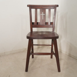 アンティーク調 ボックス付 クロス チャーチチェア 教会 椅子 2枚目の画像