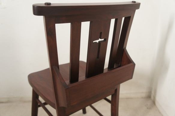 アンティーク調 ボックス付 クロス チャーチチェア 教会 椅子 7枚目の画像