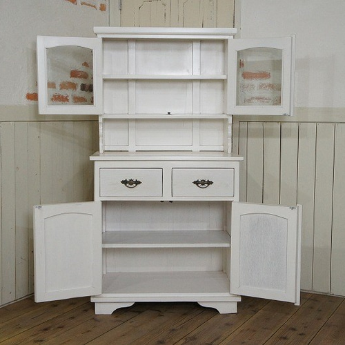 アンティーク調 小さめの カップボード キャビネット 食器棚 収納棚