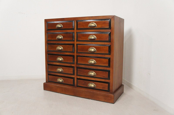 チェスト アンティーク調マホガニー無垢材