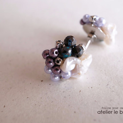 piece of full moon #12-1 ～ クリソコラとケシパールのピアス～ 2枚目の画像