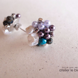 piece of full moon #12-1 ～ クリソコラとケシパールのピアス～ 3枚目の画像